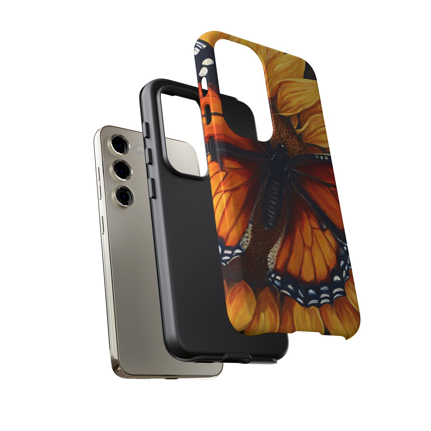 Monarch Butterfly & Sunflower Art – iPhone Case