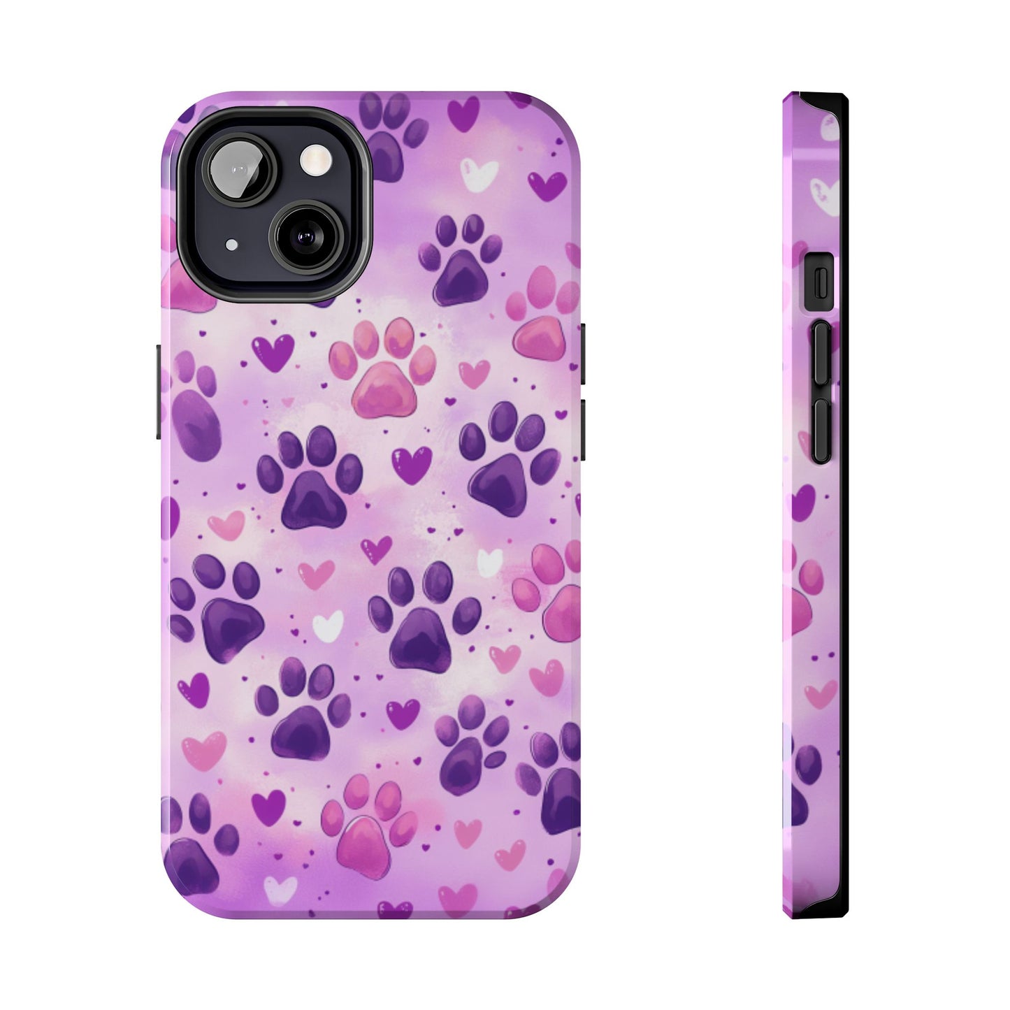 Purple Paw Print iPhone Case - Cute Pet-Themed Protective Cover