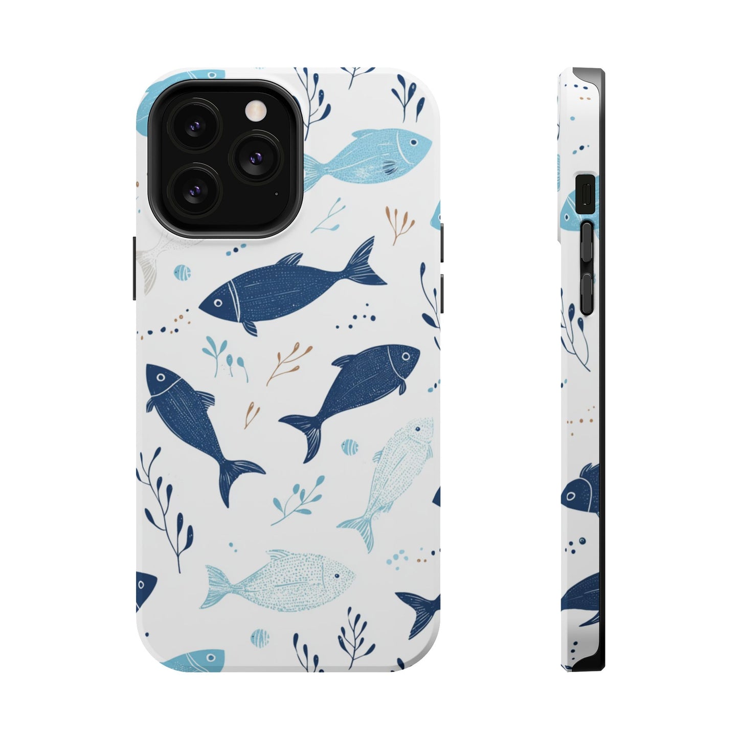 Oceanic Blue Fish Pattern - MagSafe iPhone Series Case