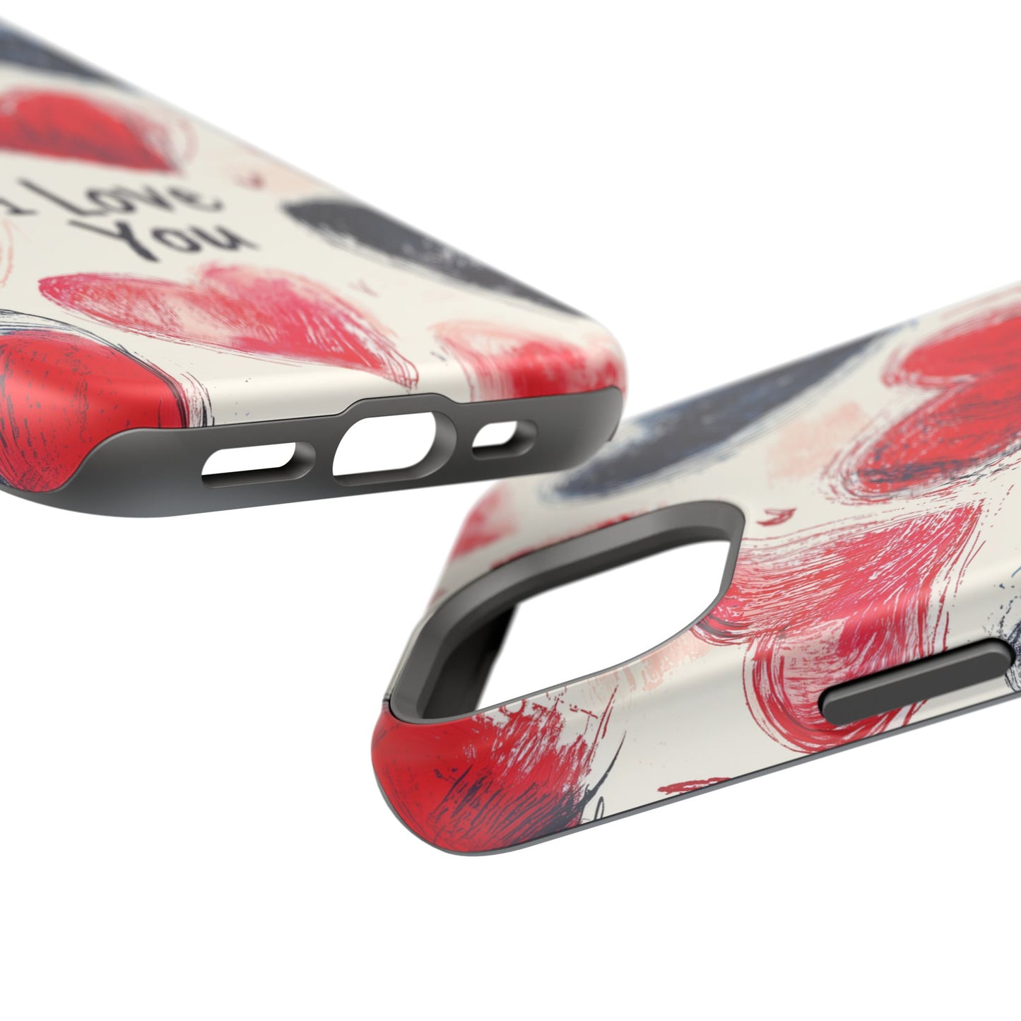 Brushstroke Hearts of Love "I Love You" - MagSafe Compatible Case