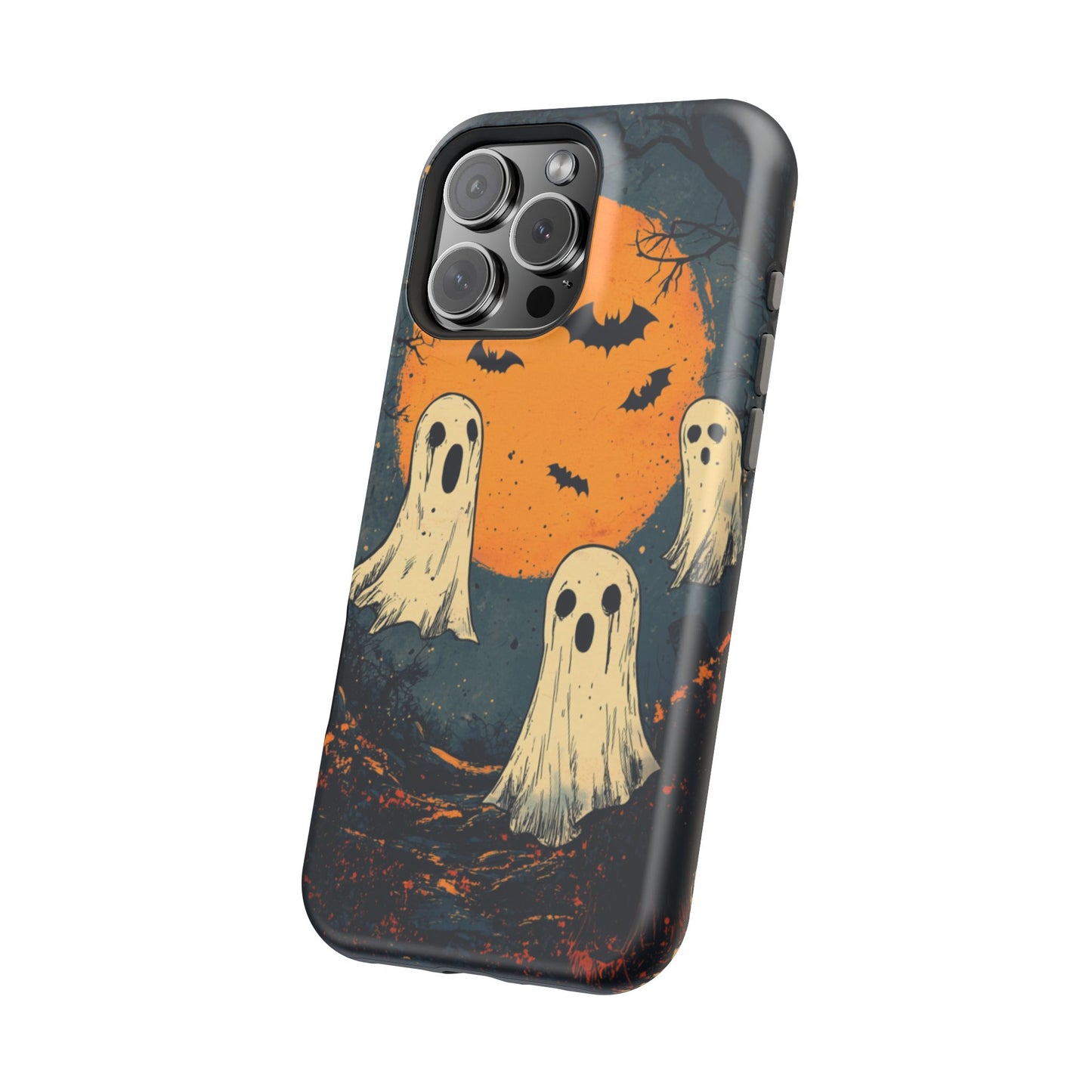 Haunted Ghosts & Full Moon MagSafe iPhone Case – Spooky Halloween Design