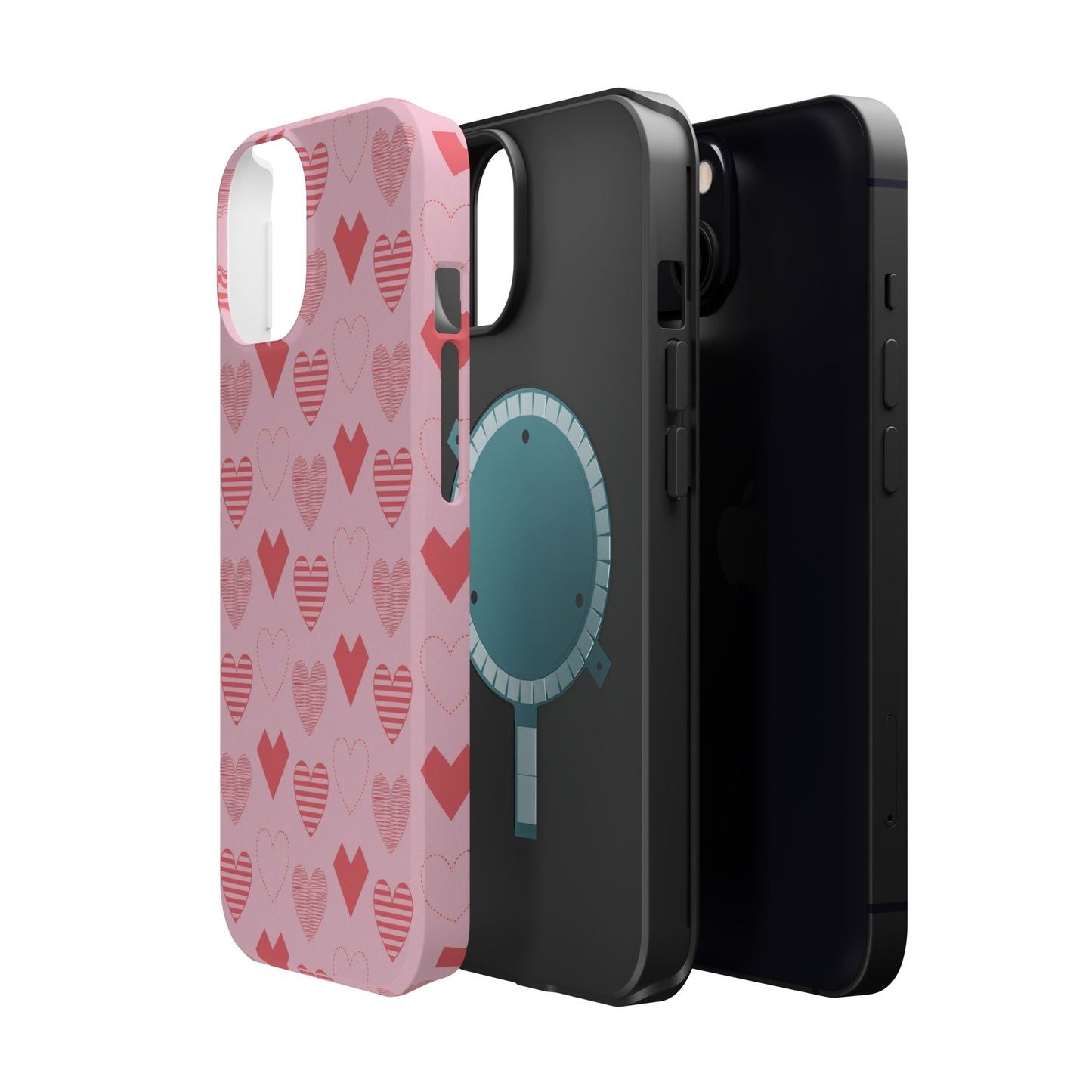 Striped Hearts MagSafe iPhone Case