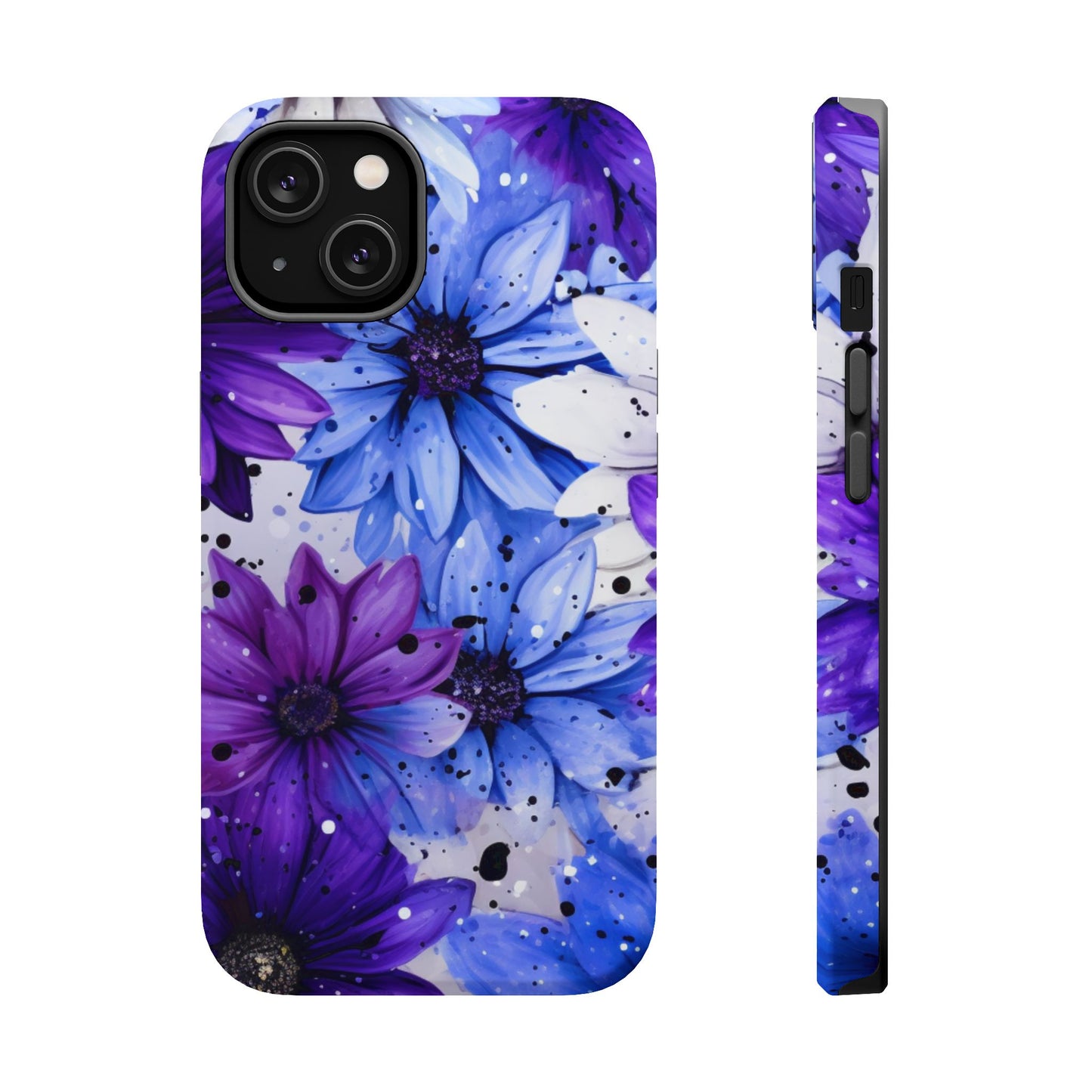 Vibrant Purple & Blue Floral Splash - MagSafe iPhone Series Case