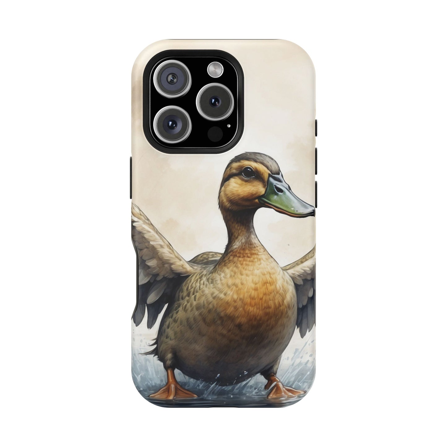 Graceful Duck in Watercolor Scene - MagSafe iPhone Case