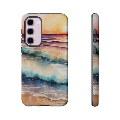 Sunset Waves Samsung Galaxy Case – Vibrant Watercolor Design