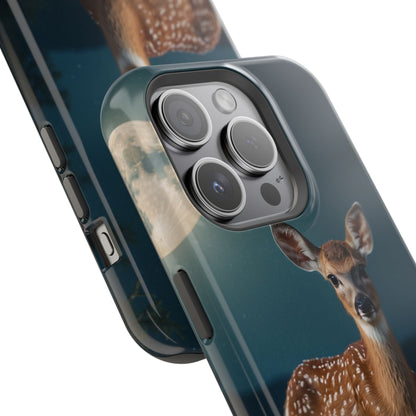 MagSafe-Compatible iPhone Case – Mystic Fawn Under the Moonlit Sky