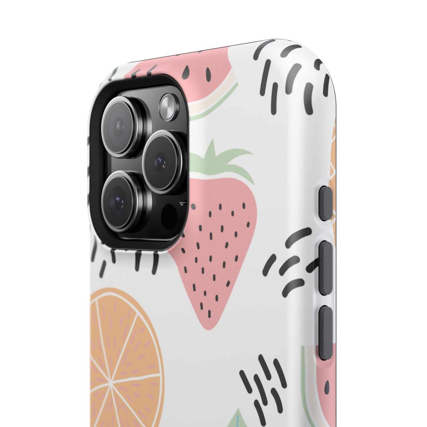 Tropical Fruit Fiesta Tough MagSafe iPhone Case – Fun Watermelon, Pineapple, and Citrus Design