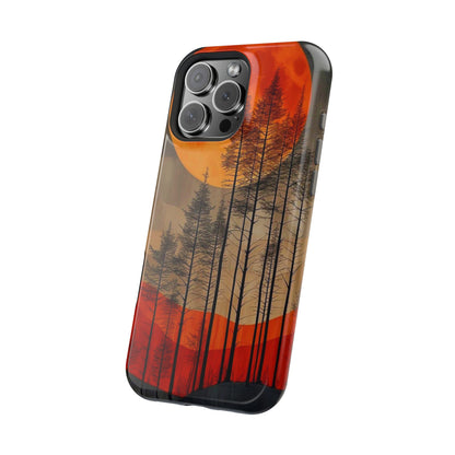 Moody Forest Moonrise MagSafe iPhone Case – Dark Landscape Design, Dual-Layer Protection