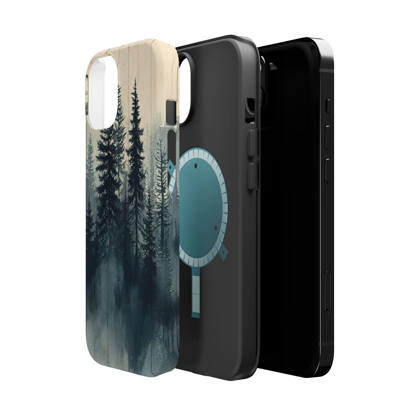 Misty Forest Wood MagSafe iPhone Case - Nature-Inspired Protective Cover