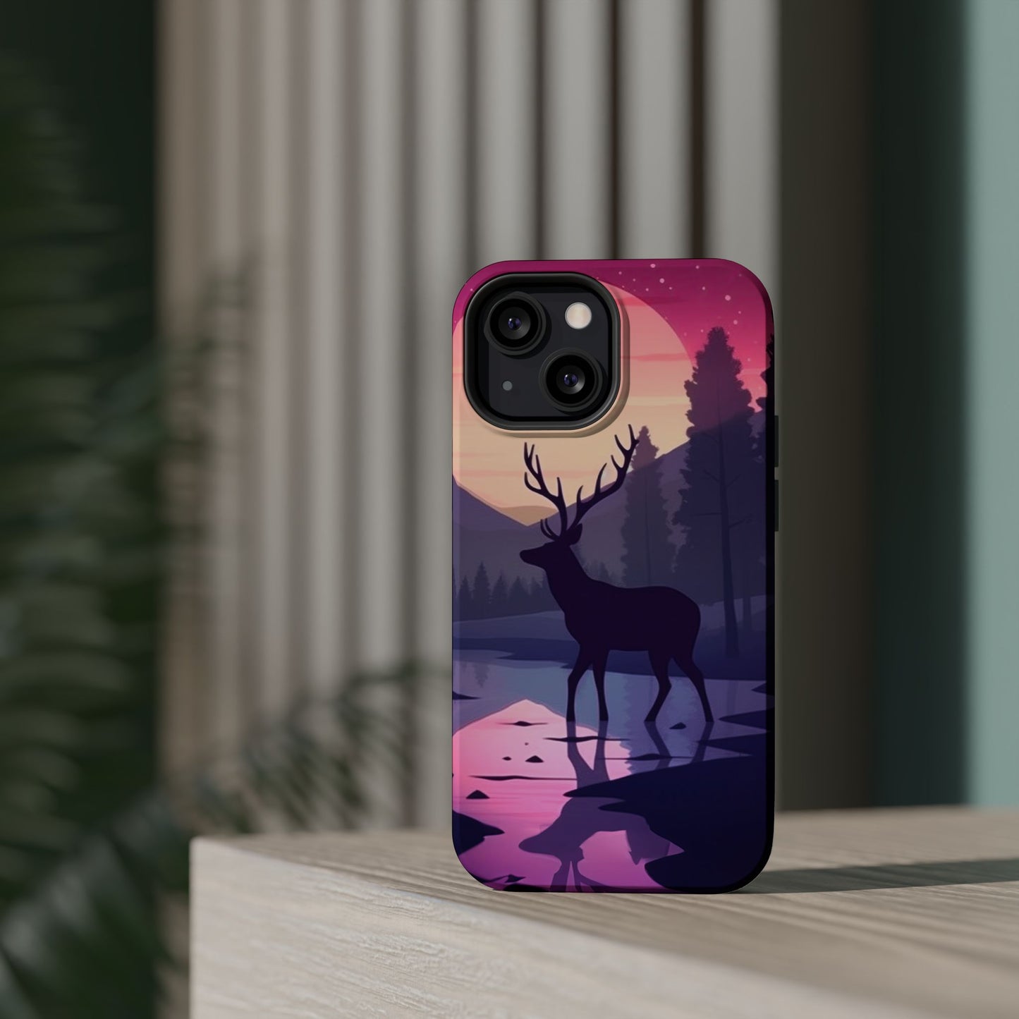 Twilight Elegance: Stag Reflection – MagSafe iPhone Case