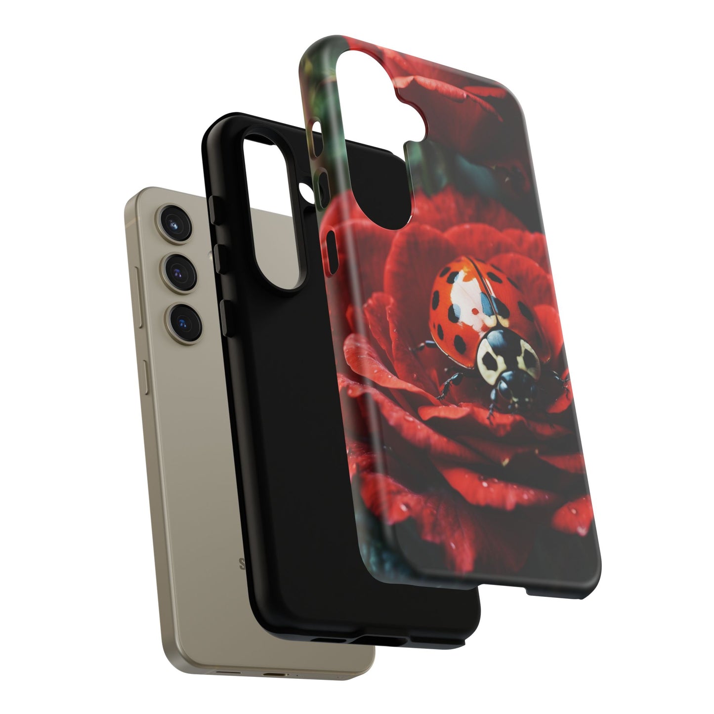 Elegant Rose & Ladybug Charm - Samsung Galaxy Case