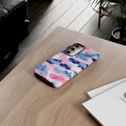 Samsung Galaxy Case: Dynamic Pink & Navy Brushstroke Art