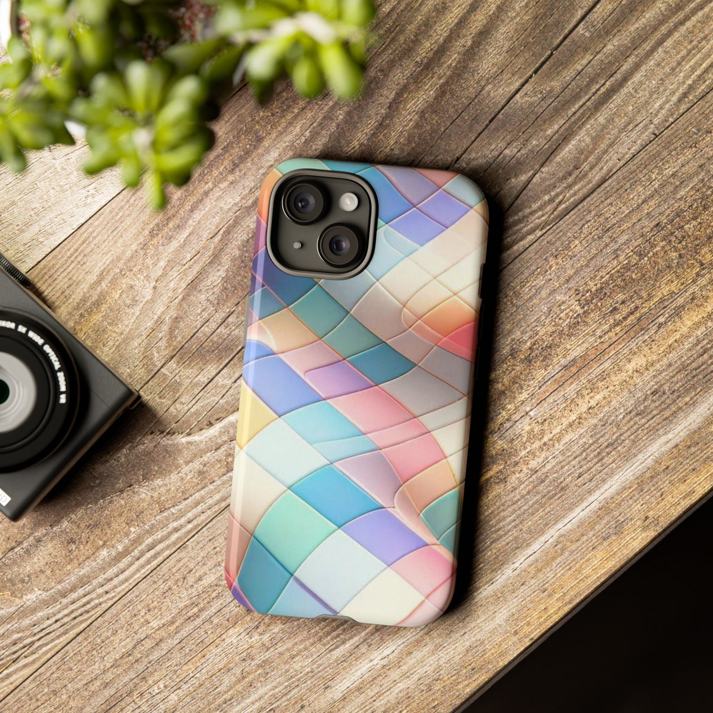 Pastel Prism Plaid iPhone Case