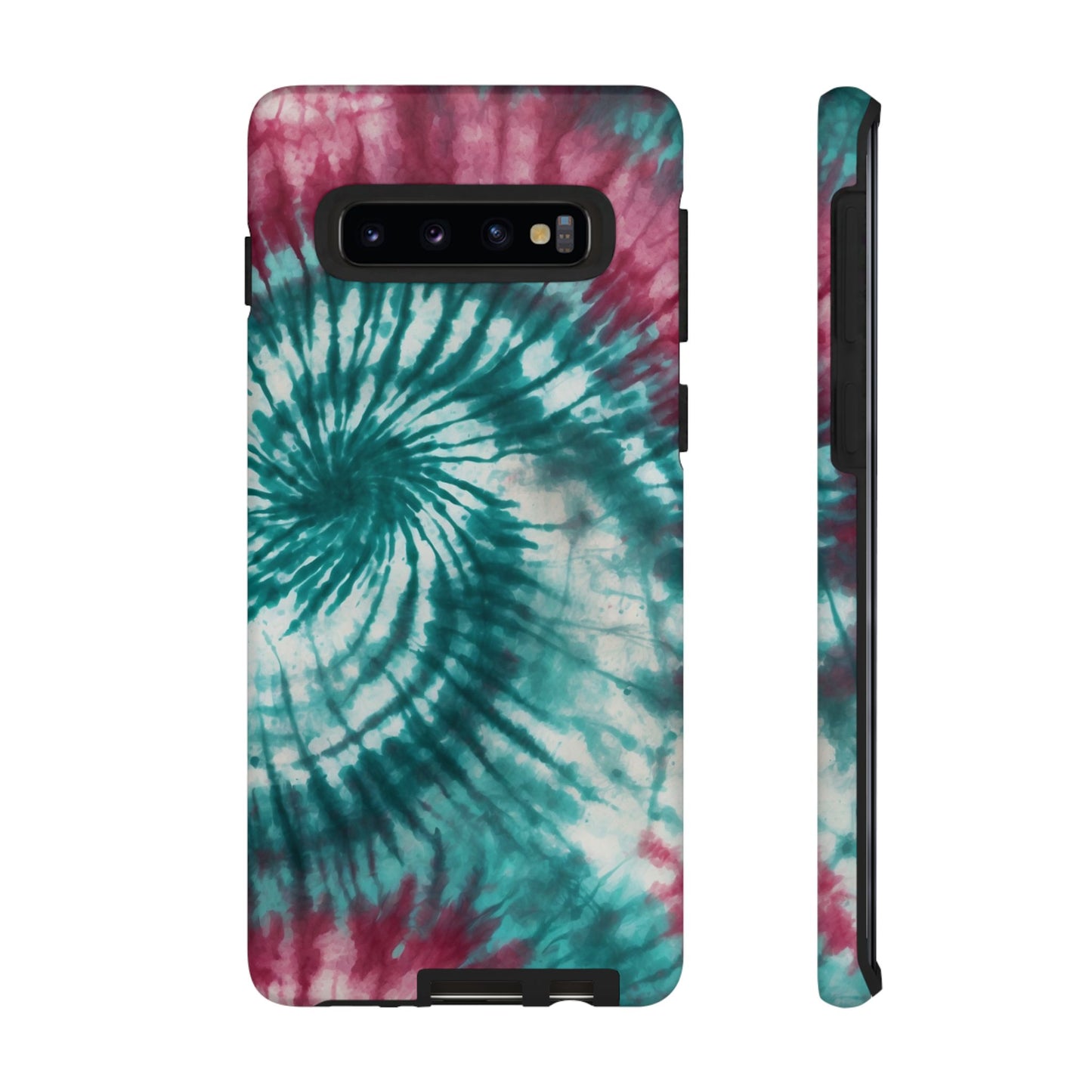 Teal and Pink Spiral Tie-Dye Samsung Galaxy Case – Boho Chic Design