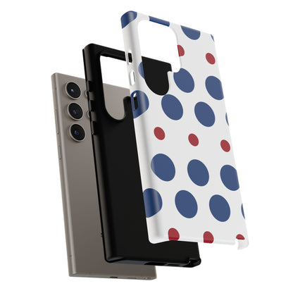 Bold Navy & Red Polka Dot Pattern – Samsung Galaxy Case