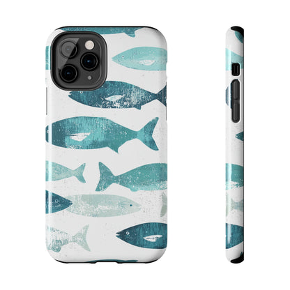 Vintage Blue Fish Print - iPhone Series Case