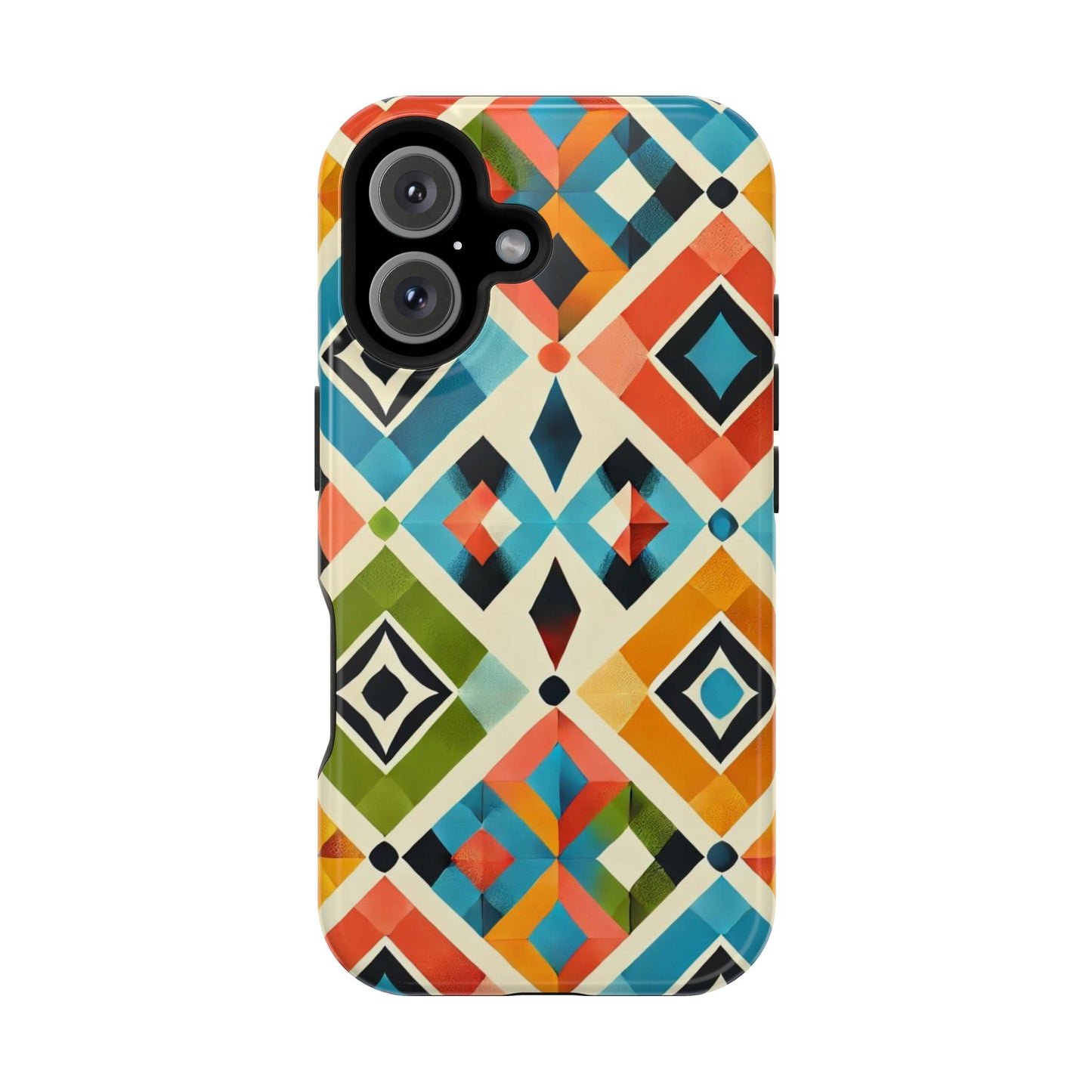 Harlequin Geometric MagSafe iPhone Case - Vibrant Abstract Protective Cover