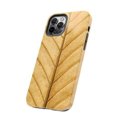 Golden Leaf Texture iPhone Case – Minimal Nature Design