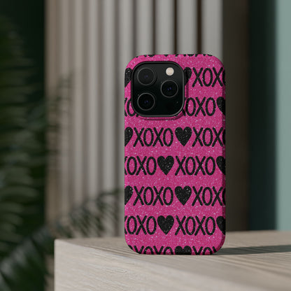 XOXO Glitter Hearts MagSafe Case