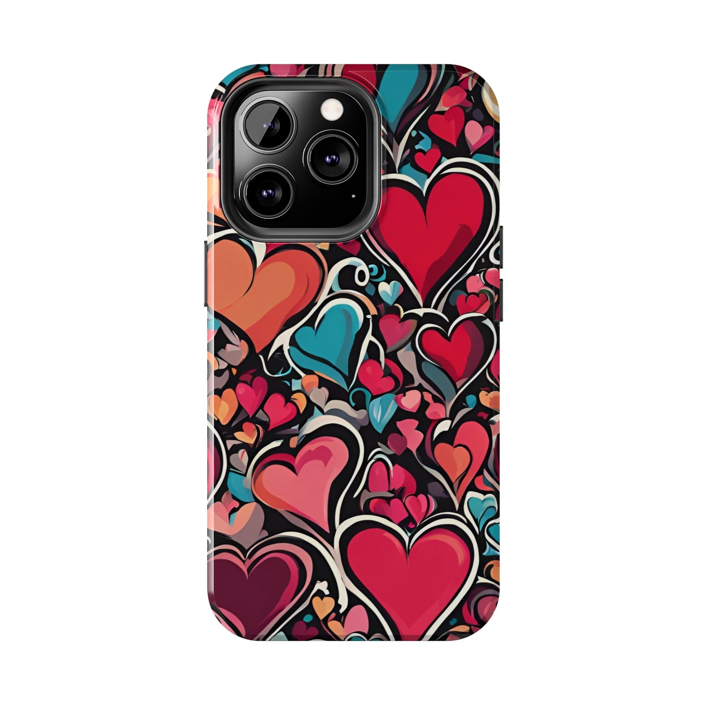 Vibrant Multicolor Heart Art – iPhone Case