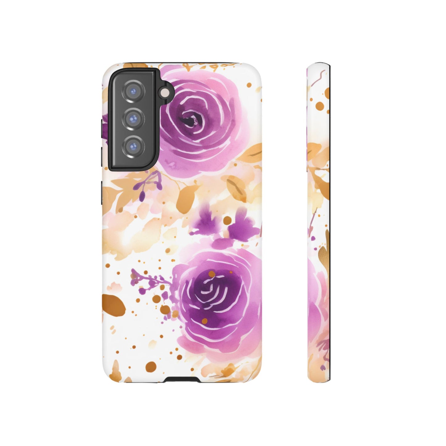 Soft Purple & Gold Floral Splash - Samsung Galaxy Series Case
