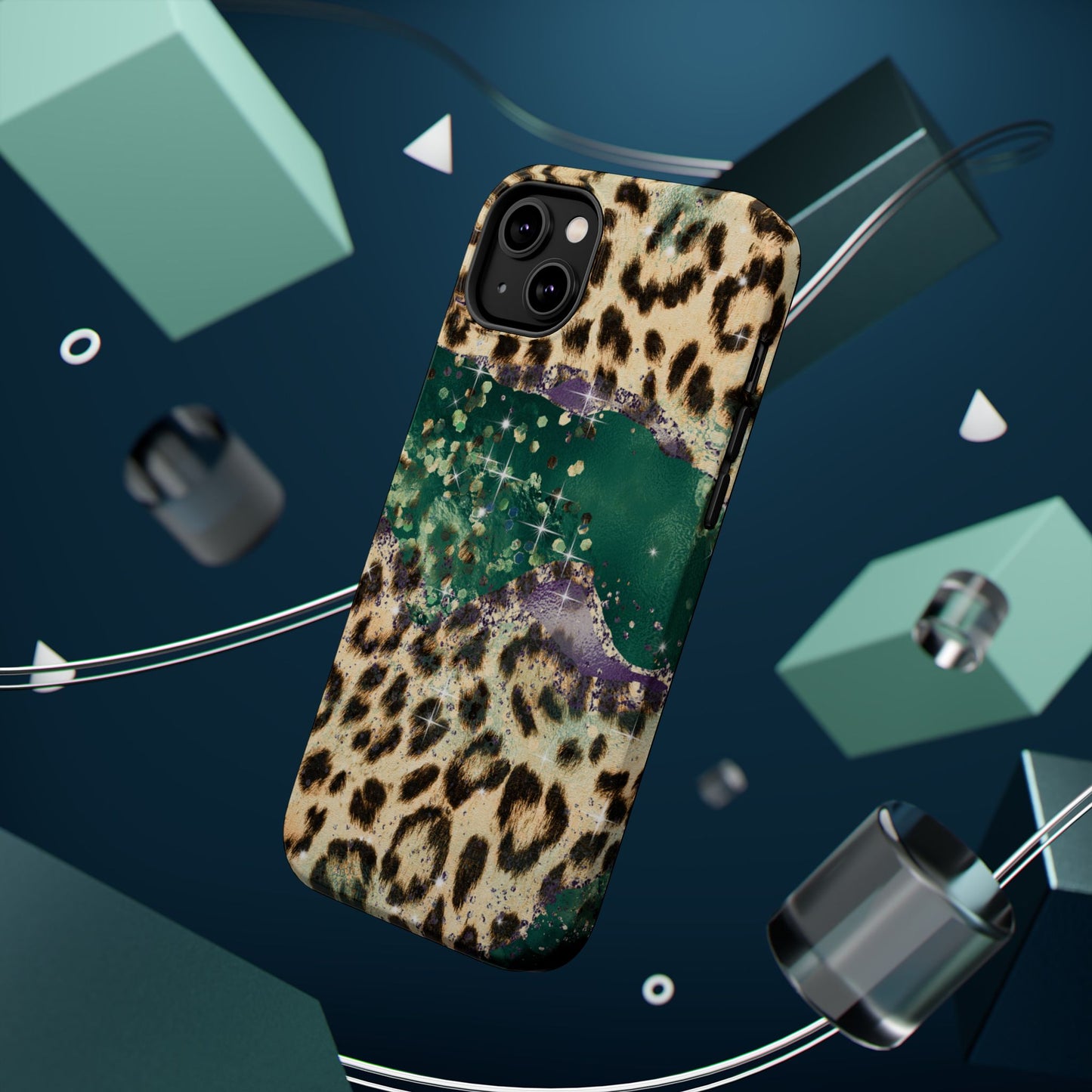 Emerald Glitter Leopard Print - MagSafe iPhone Series Case