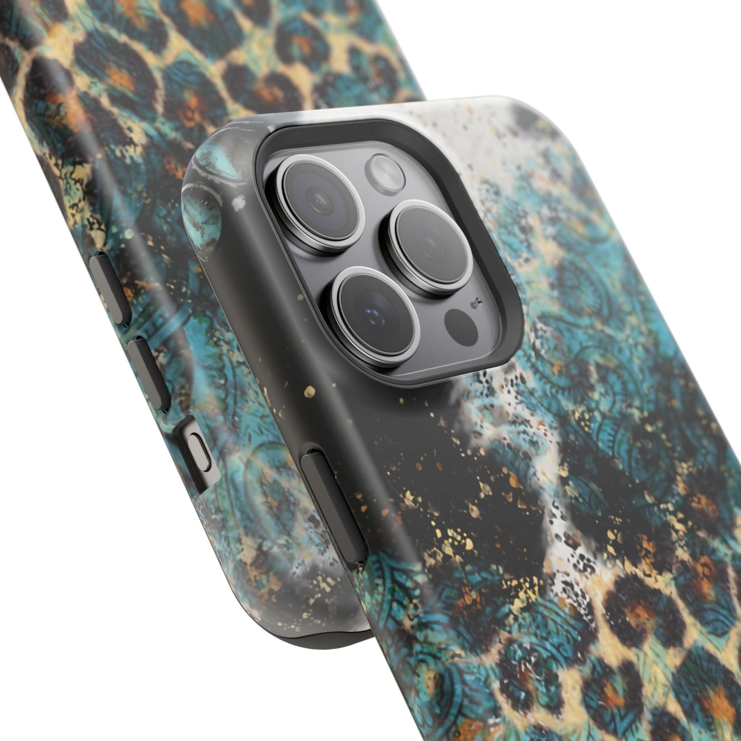 Turquoise Paisley Cowhide Leopard - MagSafe iPhone Series Case