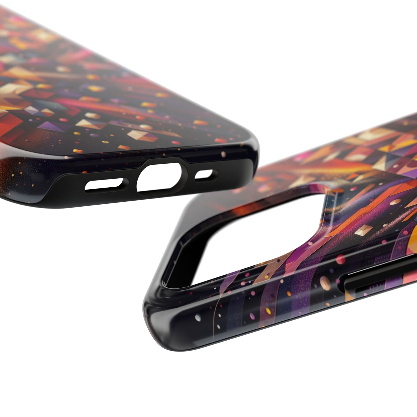 Geometric Galaxy iPhone Case - Abstract Cosmic Protective Cover - Retro Gamer