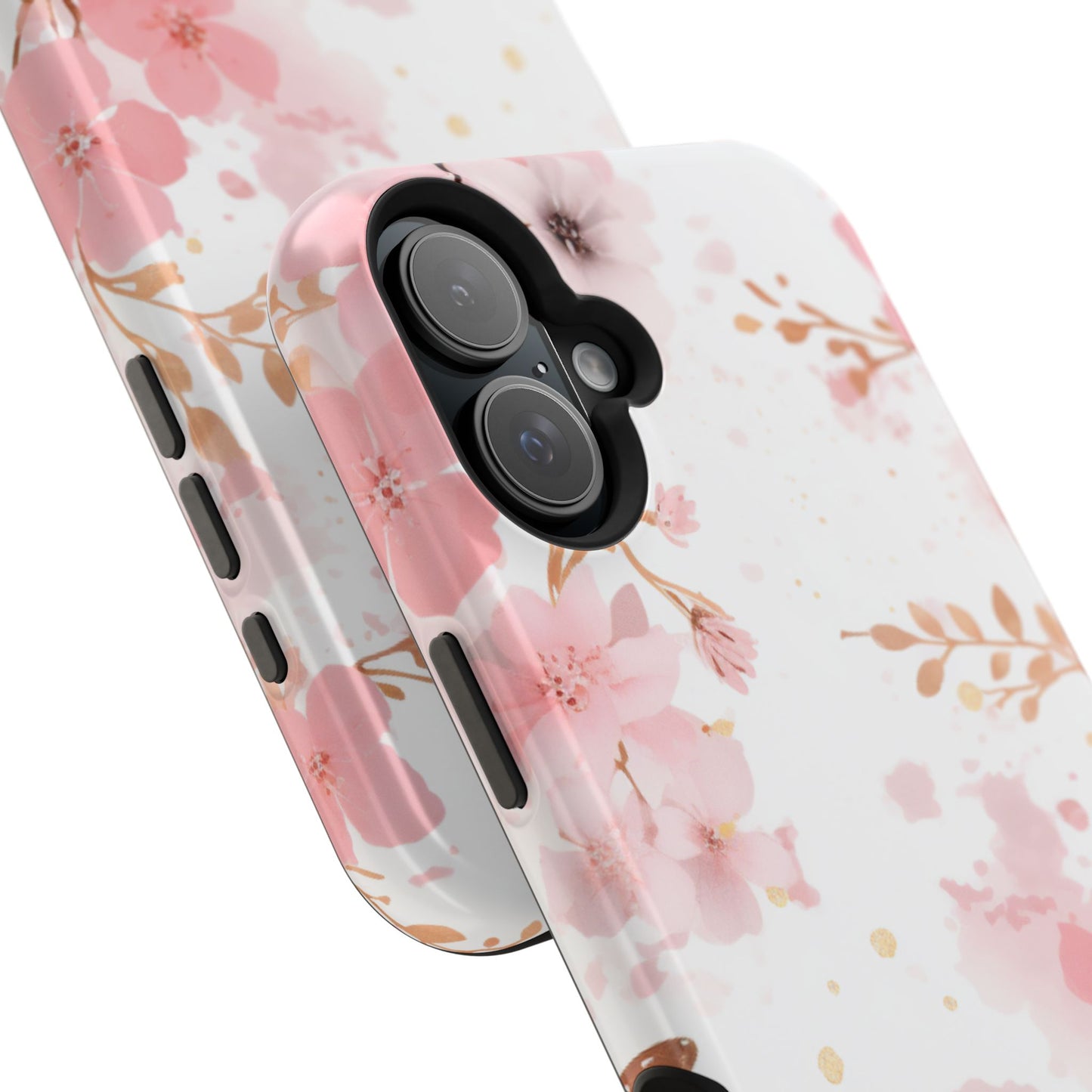 Soft Pink Cherry Blossom MagSafe Case – Floral Elegance with Wireless Charging