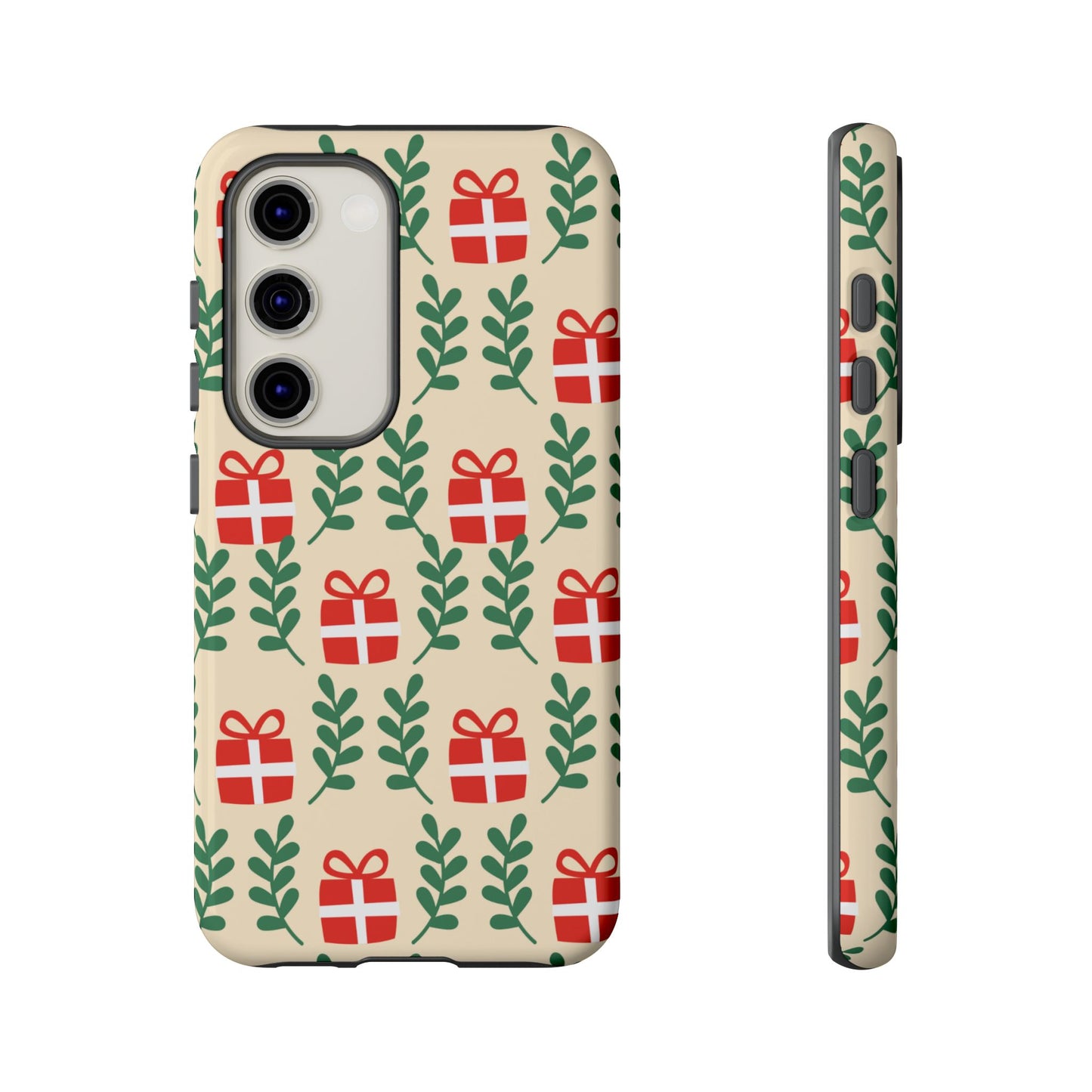 Samsung Galaxy Case: Holiday Cheer – Red Gifts & Green Leaves