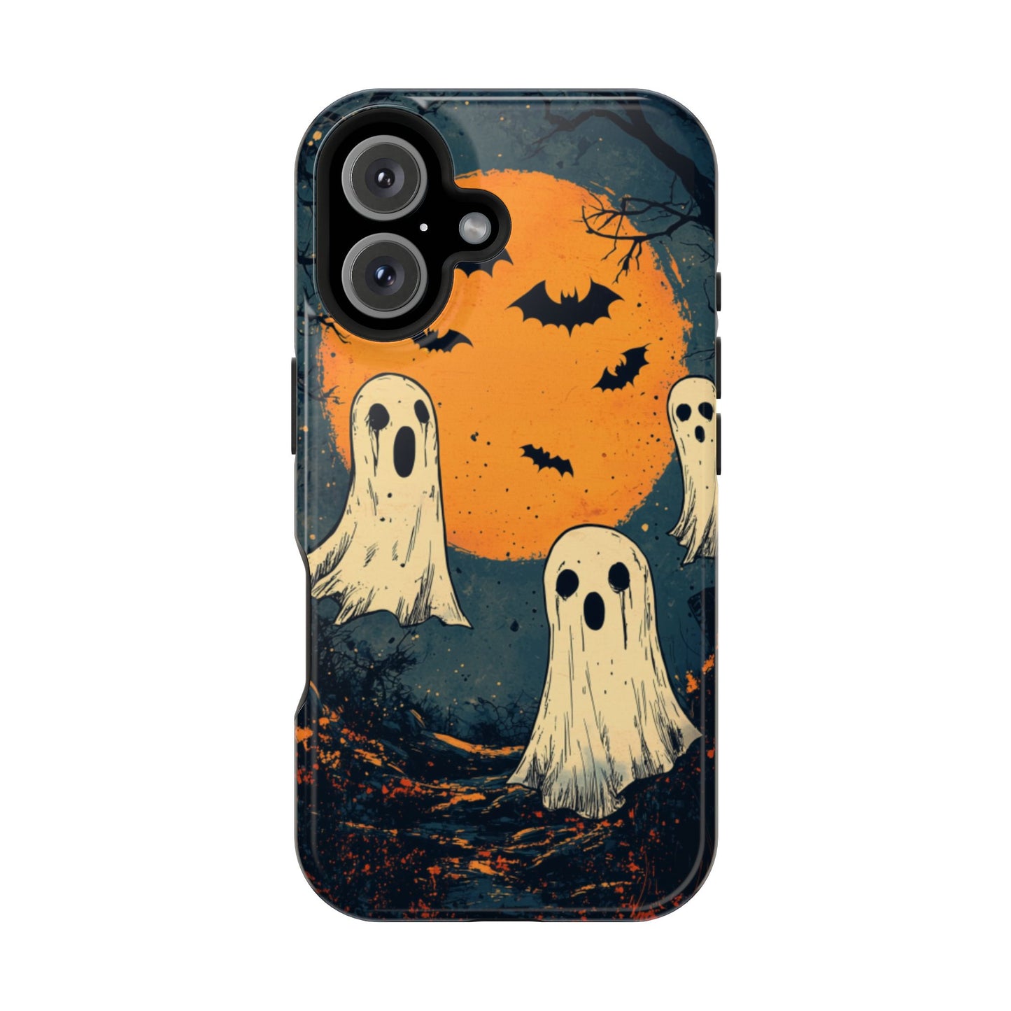 Haunted Ghosts & Full Moon MagSafe iPhone Case – Spooky Halloween Design