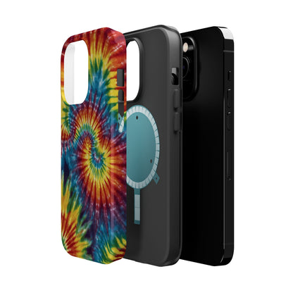 Retro Rainbow Tie-Dye MagSafe Case – Swirl Design