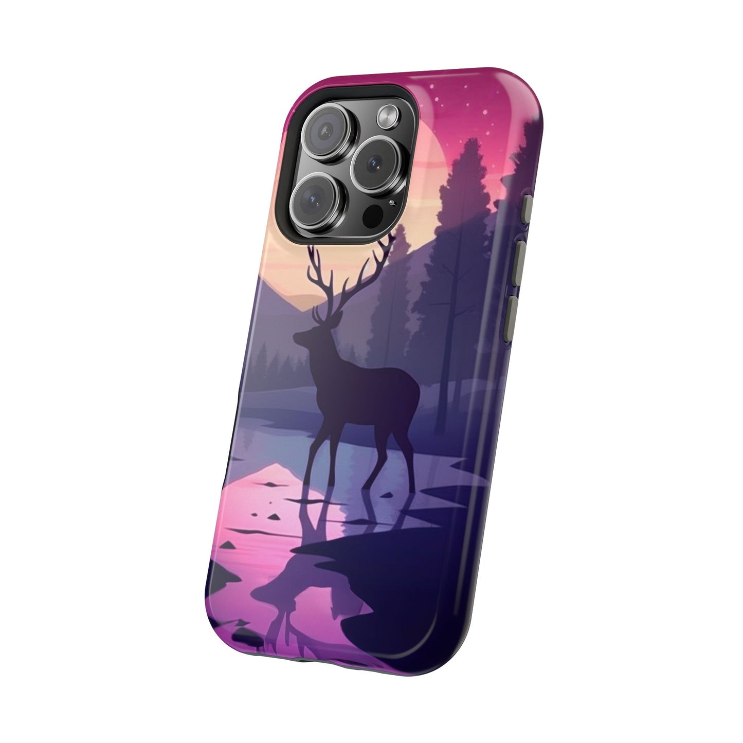 Twilight Elegance: Stag Reflection – MagSafe iPhone Case