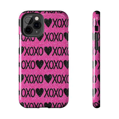 XOXO Glitter Hearts iPhone Case