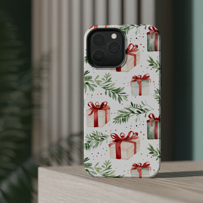 Watercolor Holiday Gifts & Greenery - MagSafe iPhone Series Case