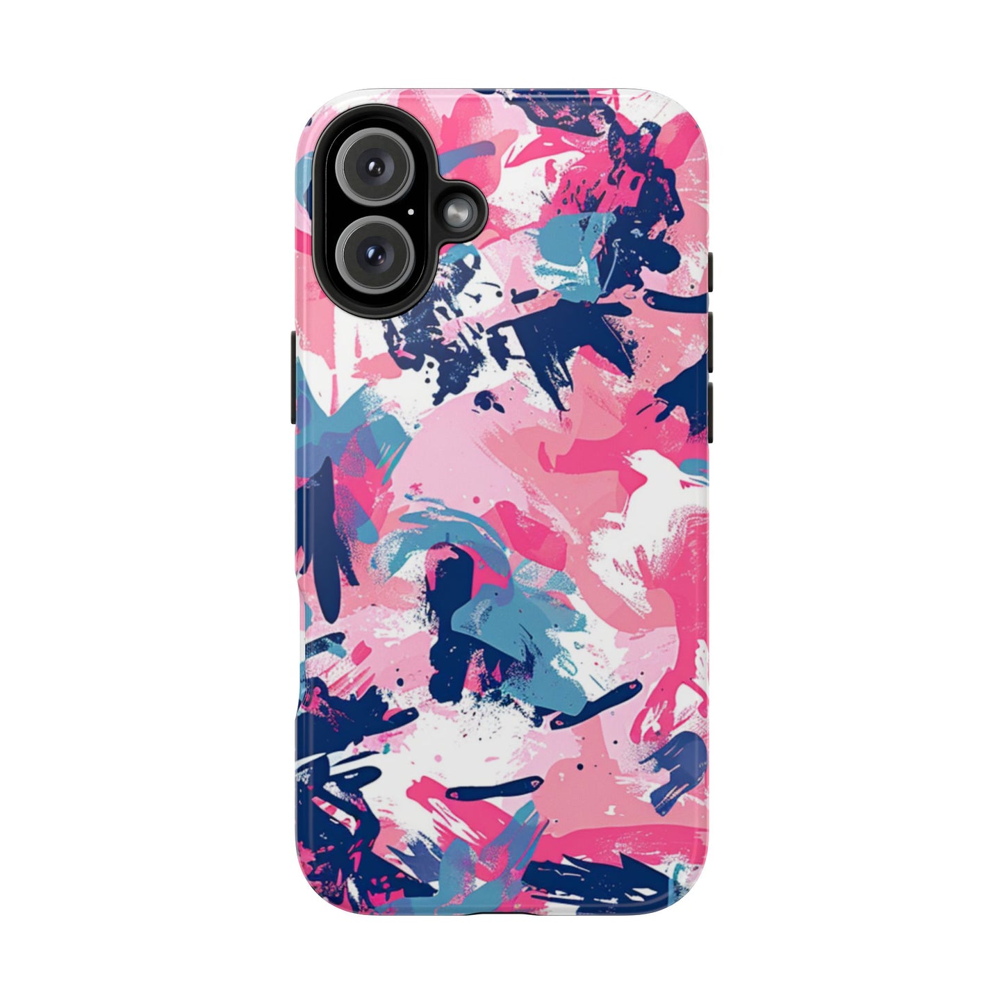 Vibrant Pink & Navy Abstract Splash – iPhone Case