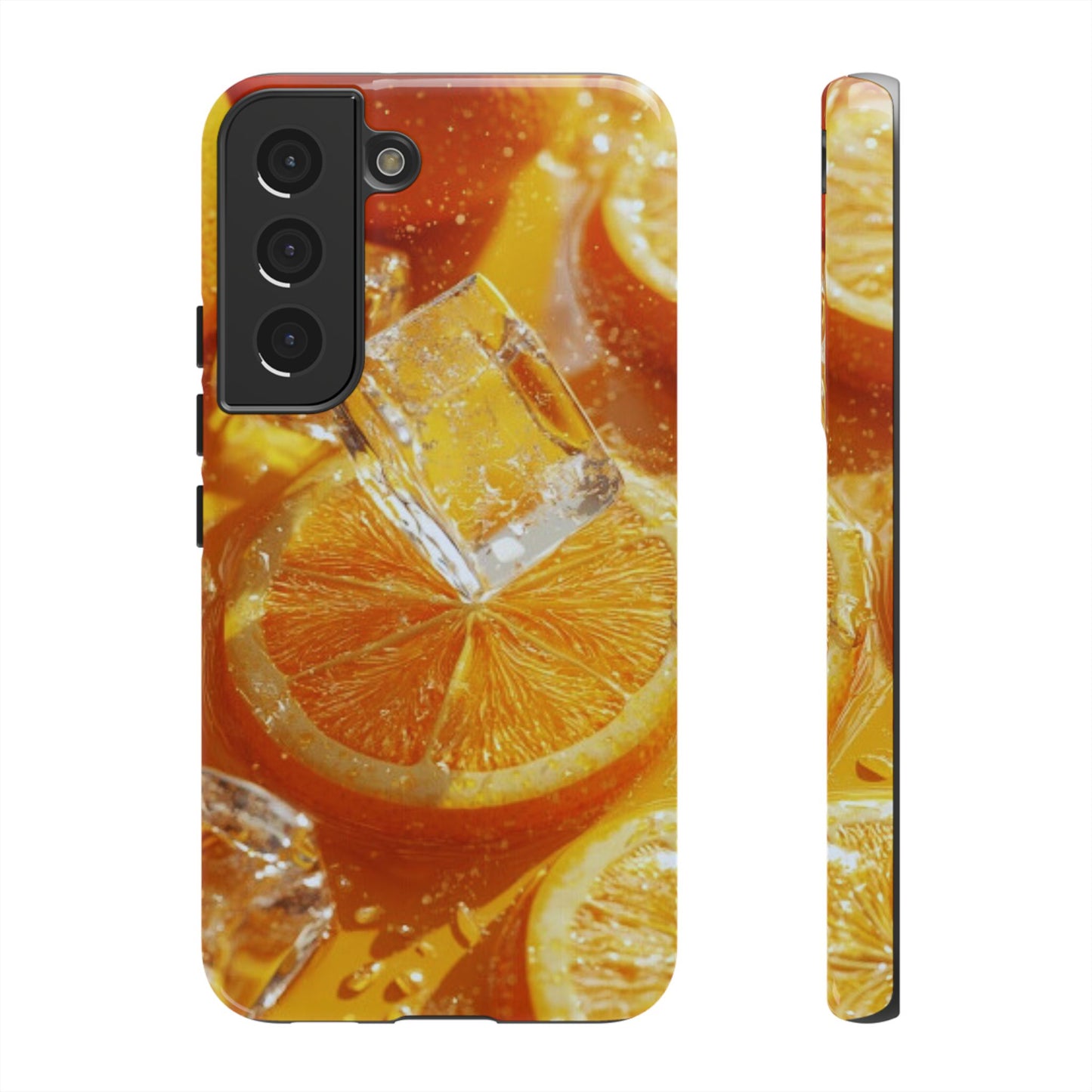 Citrus Orange Splash Samsung Galaxy Case – Dual-Layer Tough Protection, Vibrant Summer Design