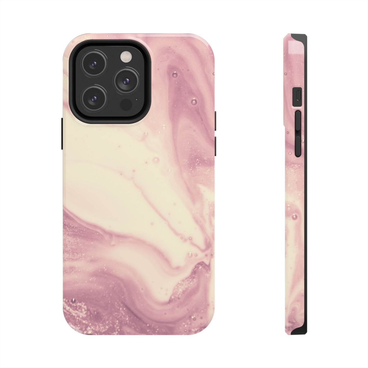 Blush Marble Glow – iPhone Case with Rose Gold & Pink Swirl Pattern