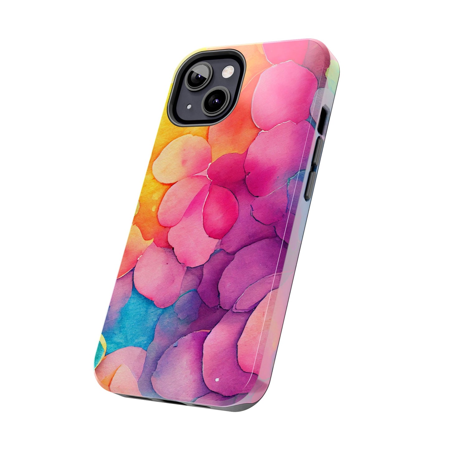 Sunset Petals Watercolor iPhone Case – Slim Design, Glossy Finish