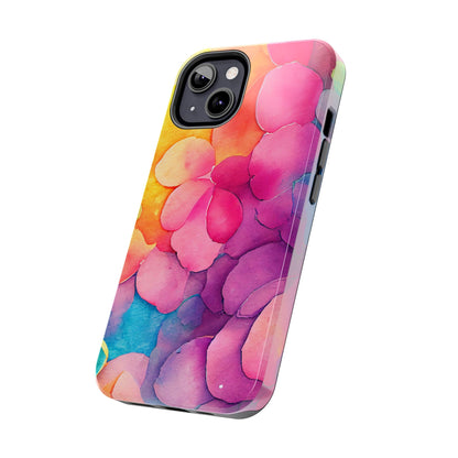 Sunset Petals Watercolor iPhone Case – Slim Design, Glossy Finish