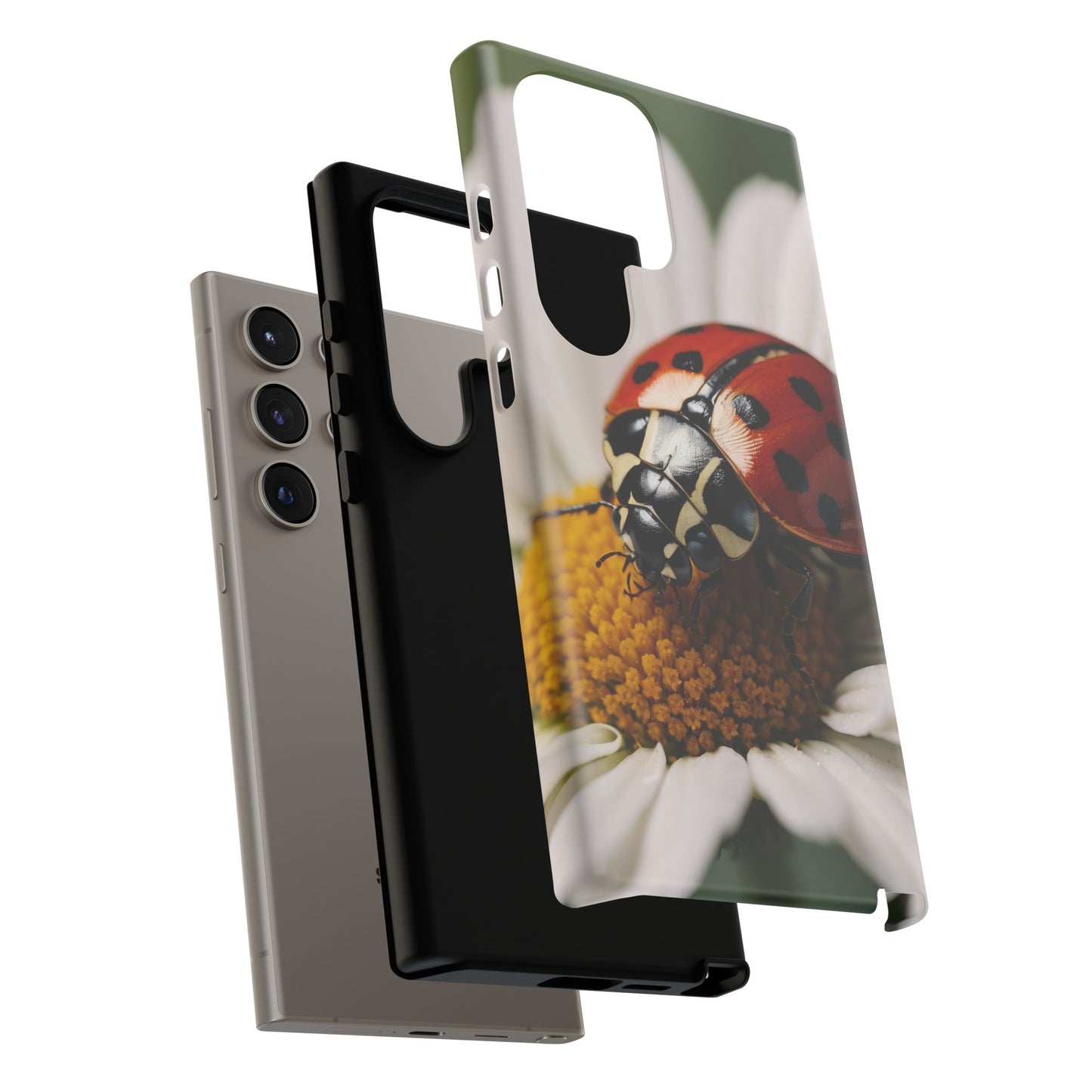 Samsung Galaxy Case: Ladybug on White Daisy