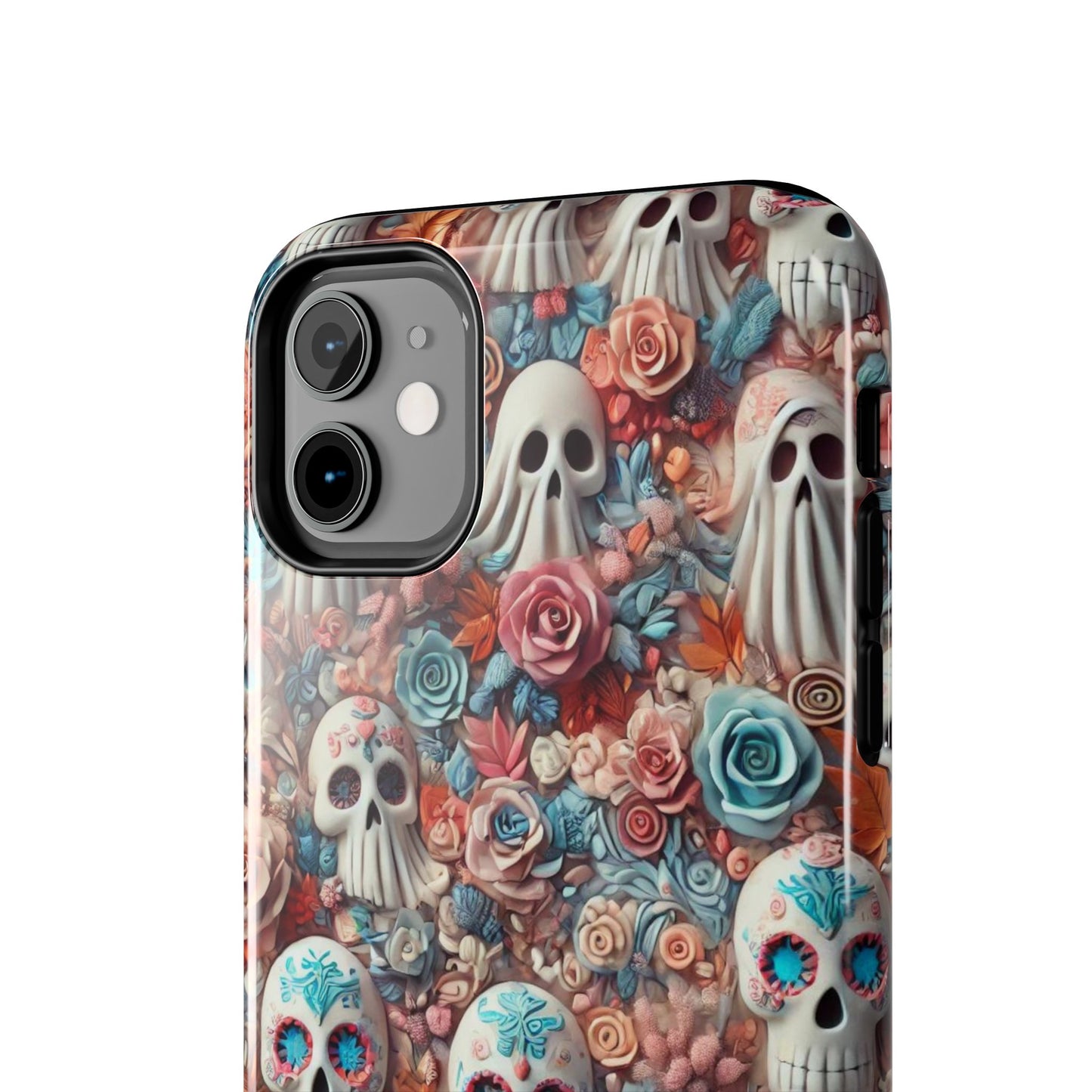 Day of the Dead Floral Skull iPhone Case - Colorful Protective Cover - Halloween Spooky Autumn Case