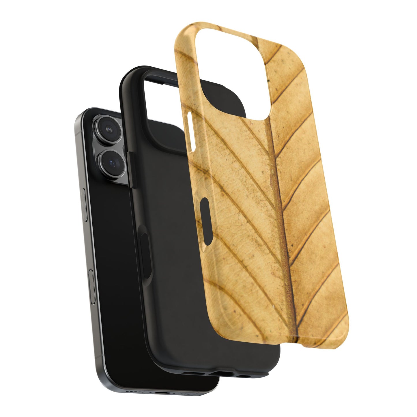 Golden Leaf Texture iPhone Case – Minimal Nature Design