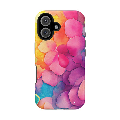 Sunset Petals Watercolor MagSafe iPhone Case – Slim Design, Glossy Finish