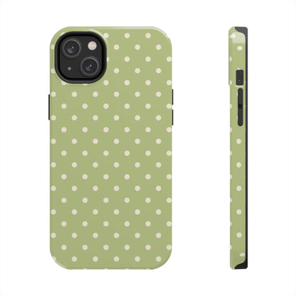 Sage Green Polka Dots – iPhone Case