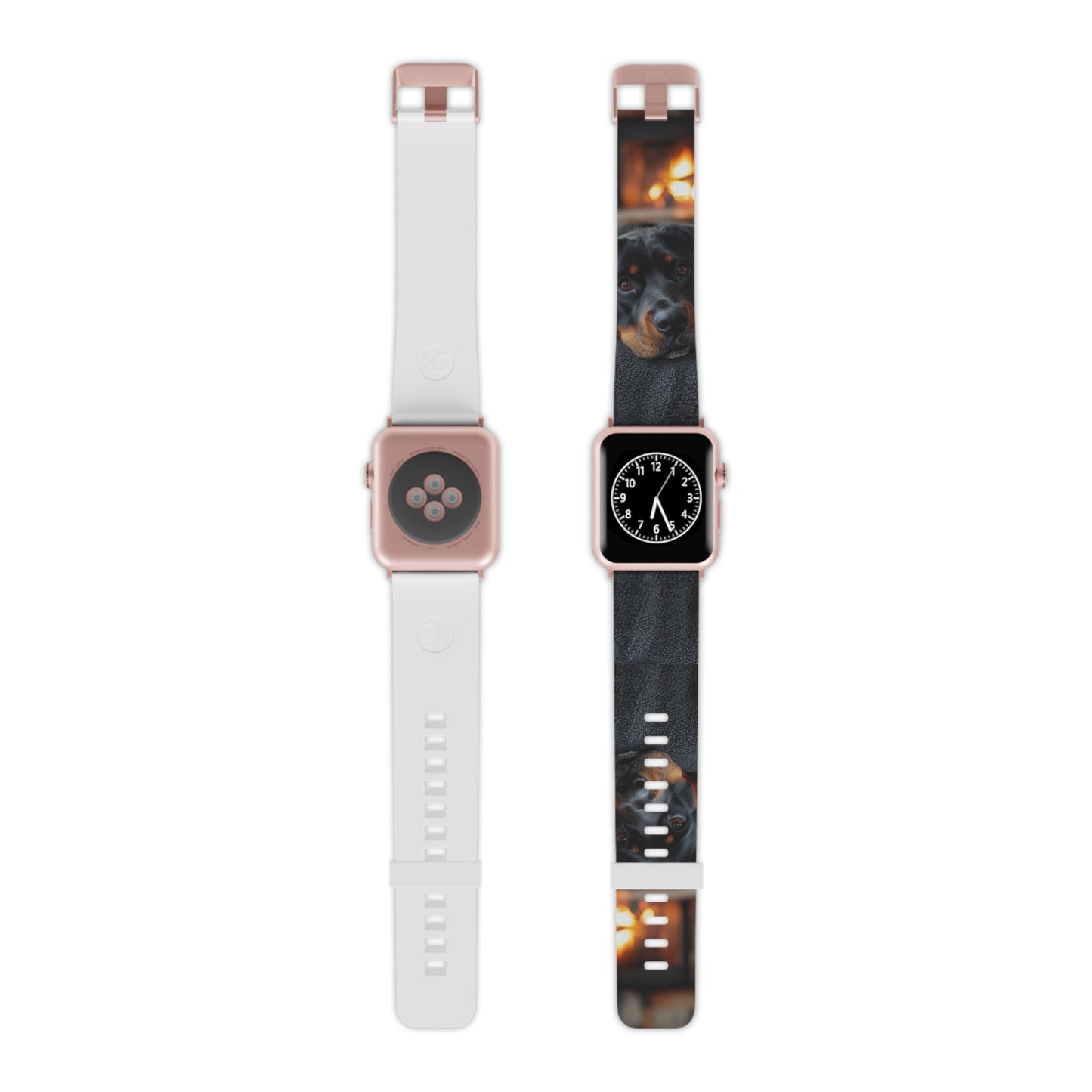  Charming Rottweiler by the Fireplace Apple Watch Band