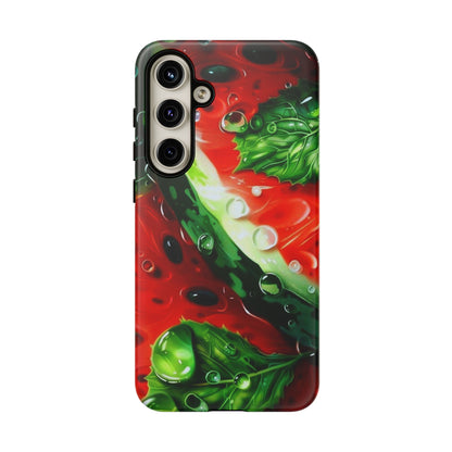 Juicy Watermelon & Mint Samsung Galaxy Case – Tough Dual-Layer, Vibrant Summer Design