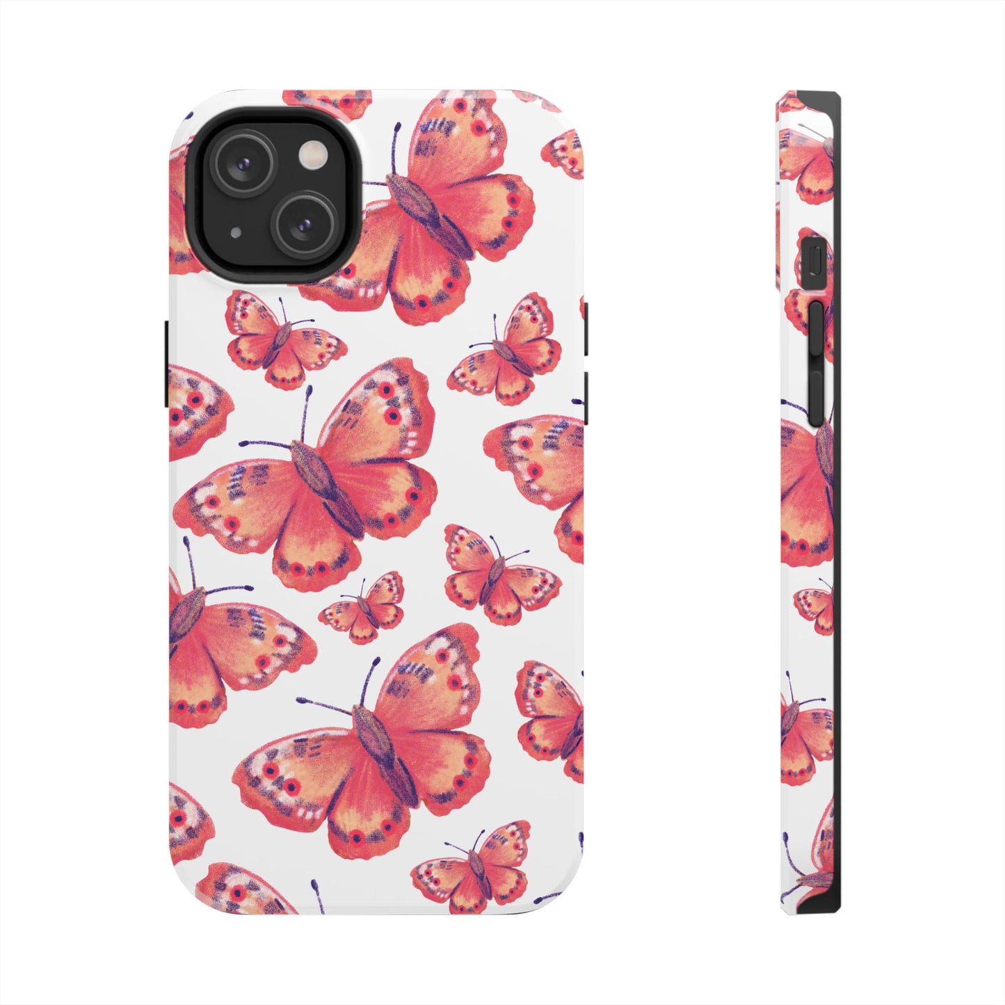 Coral Butterfly iPhone Case – Slim, Protective Design with Bold Watercolor Print