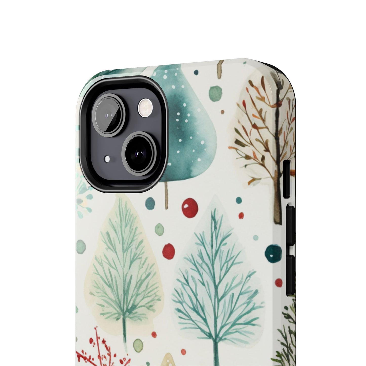 Watercolor Winter Trees iPhone Case – Nature-Inspired, Holiday Theme Protective Cover