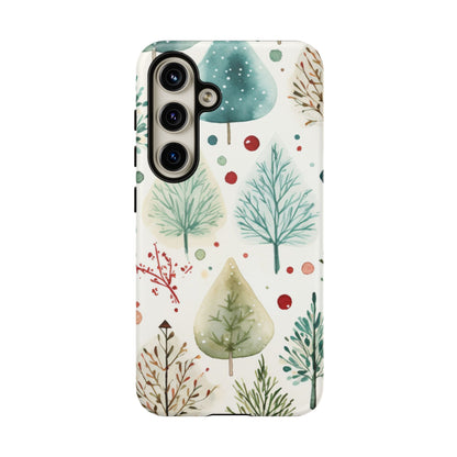 Watercolor Winter Trees Samsung Galaxy Case – Nature-Inspired, Holiday Theme Protective Cover